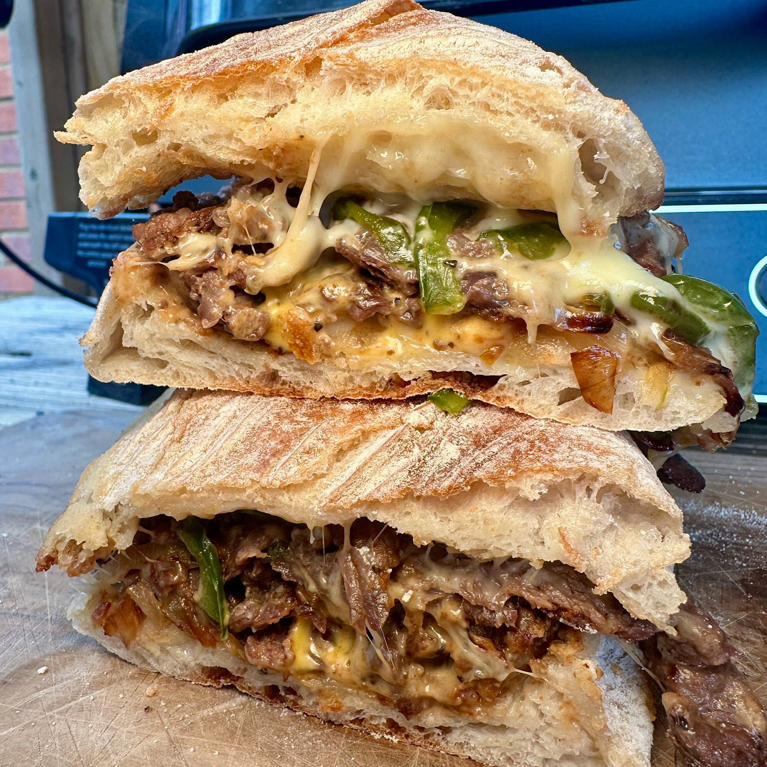 Ninja Woodfire Bavette Cheesesteak
