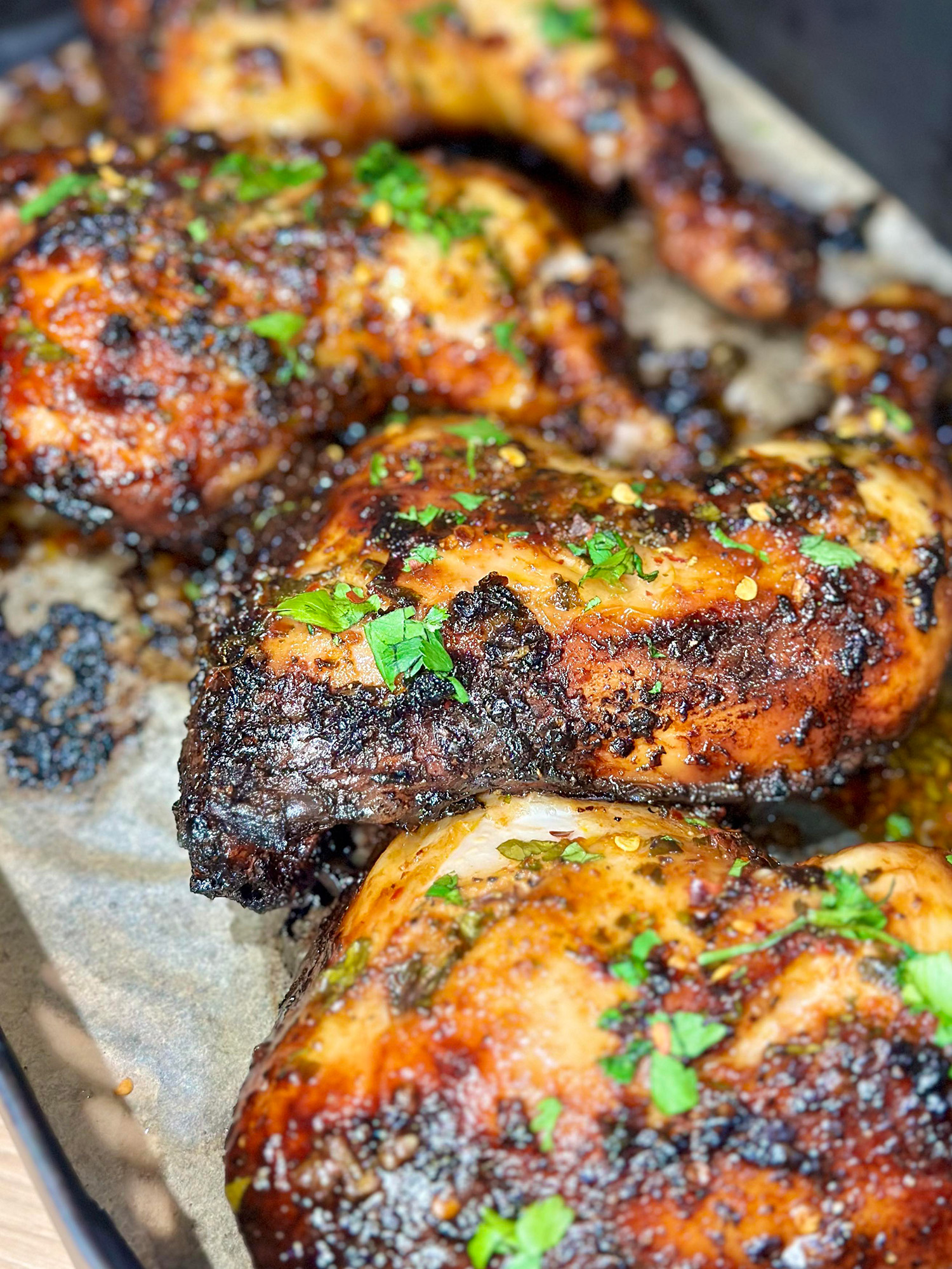 Aleppo Cherry-Smoked Firecracker Chicken