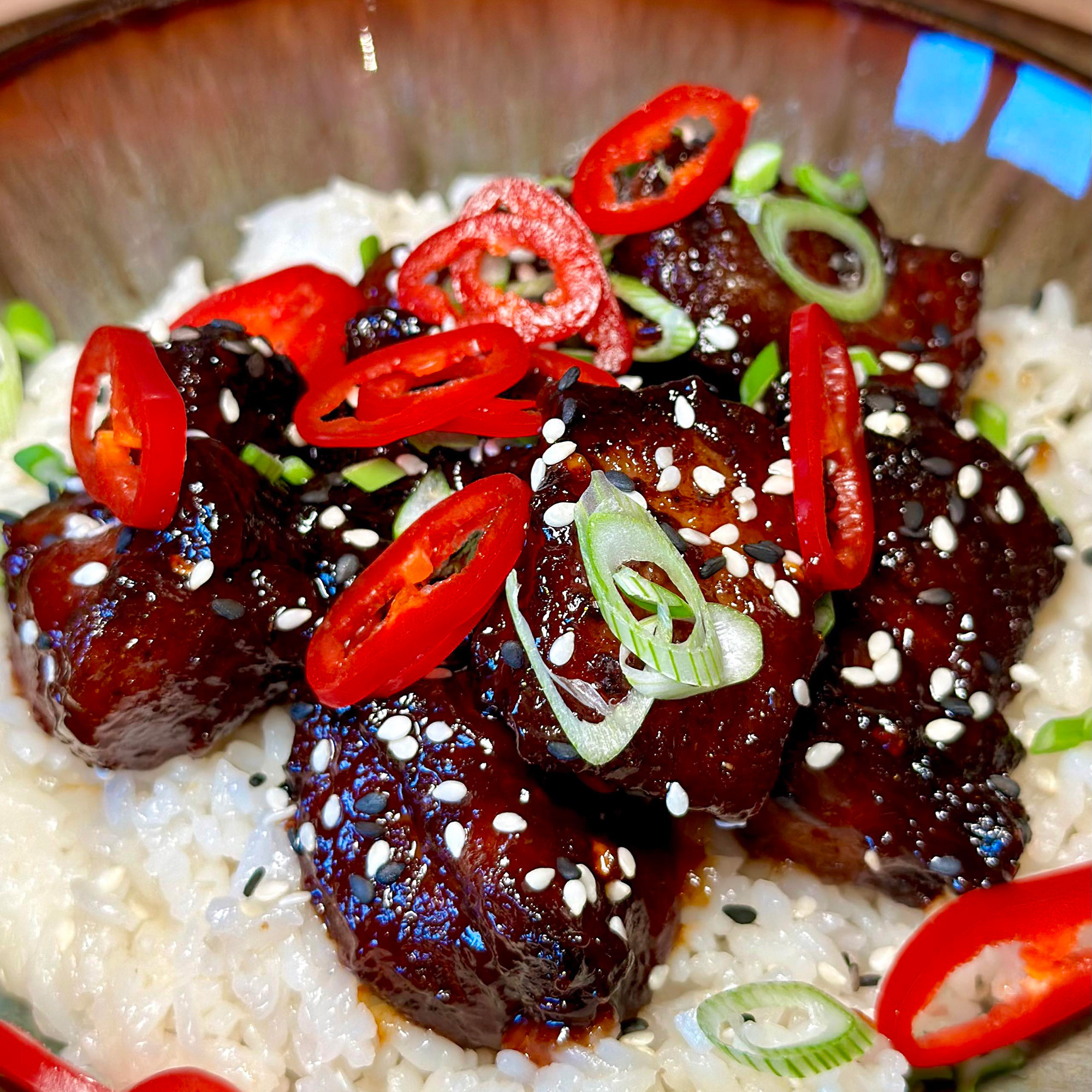 Asian Sweet & Sticky Pork Belly Burnt Ends