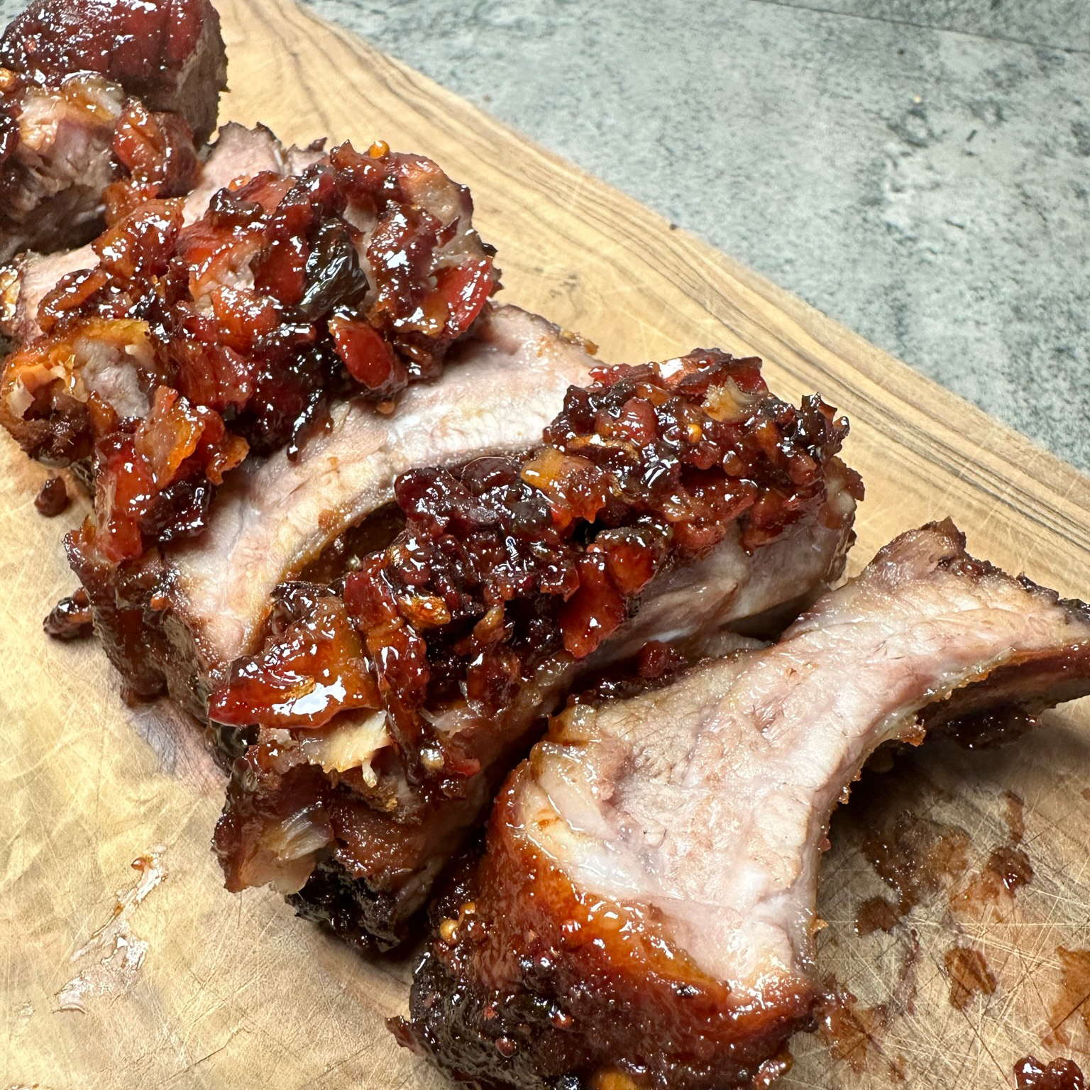 Bacon Jam Glazed Ribs on the Ninja Woodfire Grill