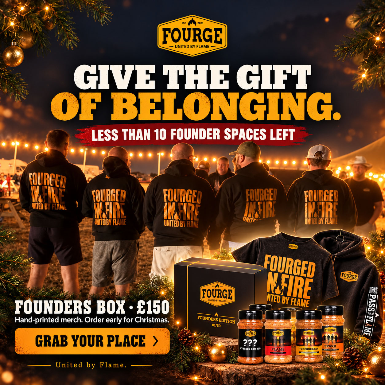 Give the gift of belonging. FOURGE Founders Box, £150. Less than 10 Founder spaces left.